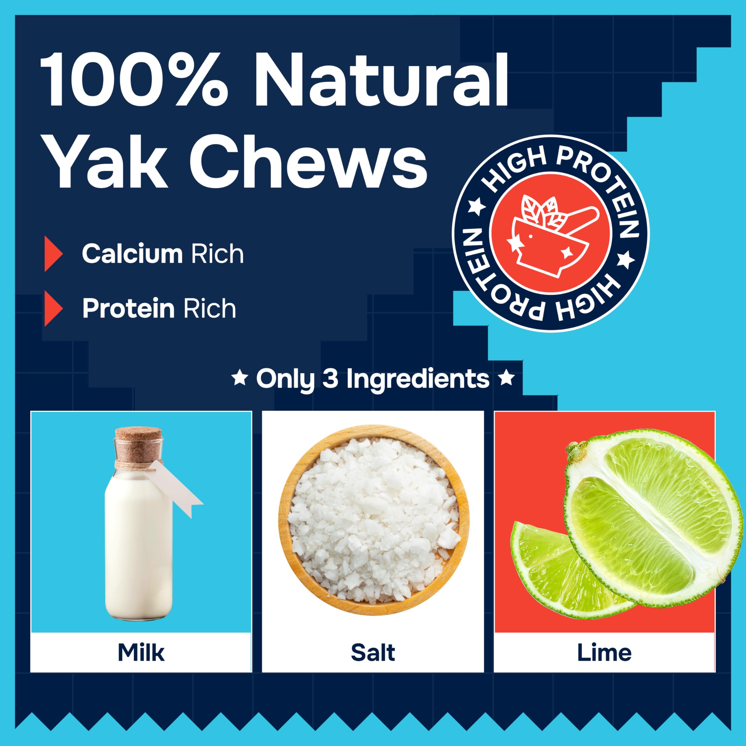 REXIPETS Himalayan yak chew for aggressive chewers resists heavy bites.