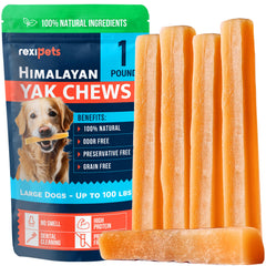 REXIPETS Himalayan yak chew for large dogs supports dental care with long-lasting durability.