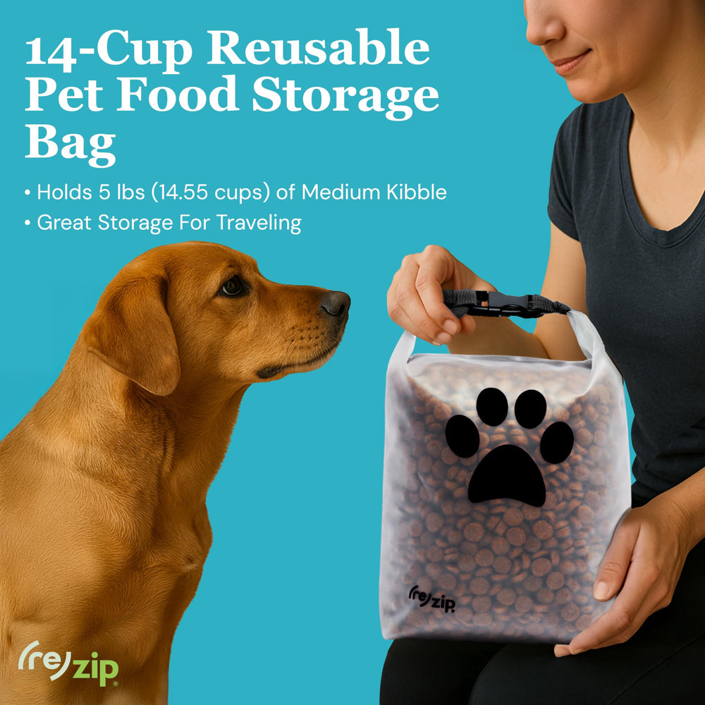 rezip kibble-inside view highlighting spacious interior and 14.55-cup capacity.