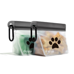 Rezip Pet On-The-Go Bags clip-attachment keeps treats and bags within easy reach on walks.