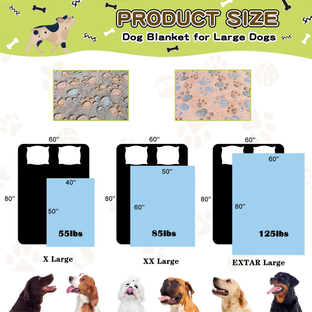 Rezutan blanket at 60x50 inches provides ample coverage for large dogs.