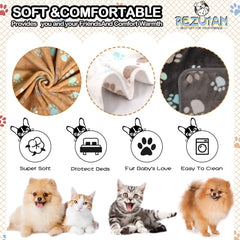 Rezutan small dog blankets soft texture closeup showing plush fibers for restful sleep.
