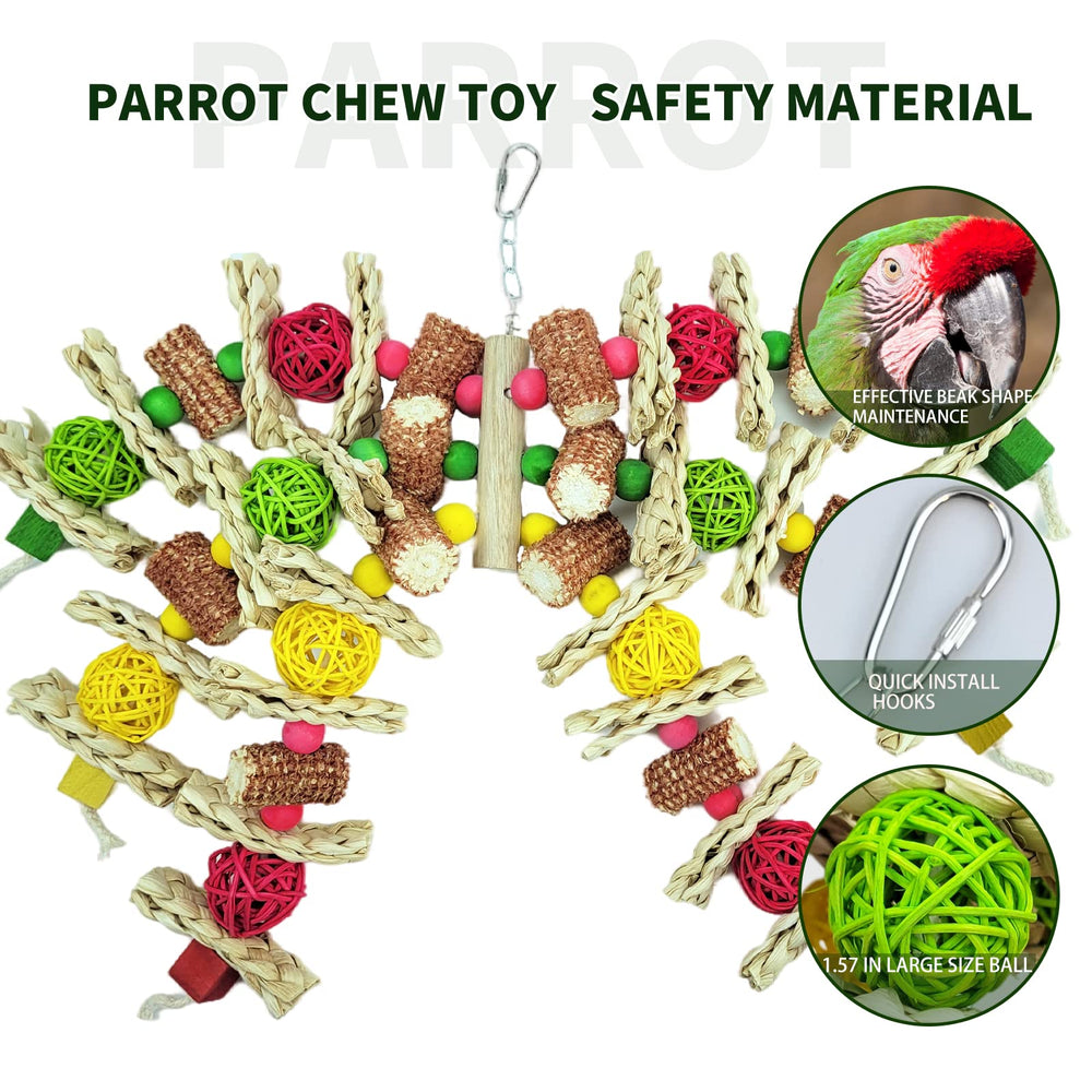 RF-X Cokliomc parrot toys rattan balls textures for engaging play and mind stimulation