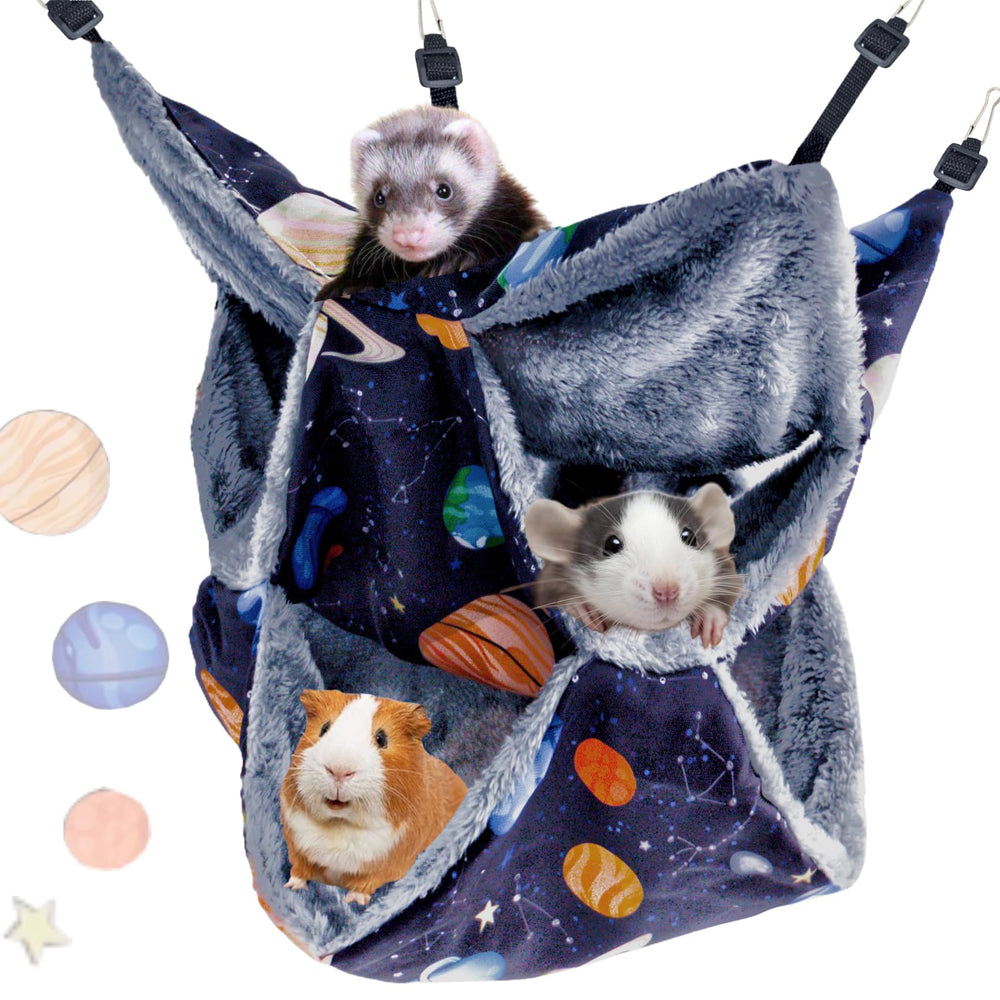 Rgbpro adjustable plush hammock inside cage provides flexible angles for a comfy retreat.