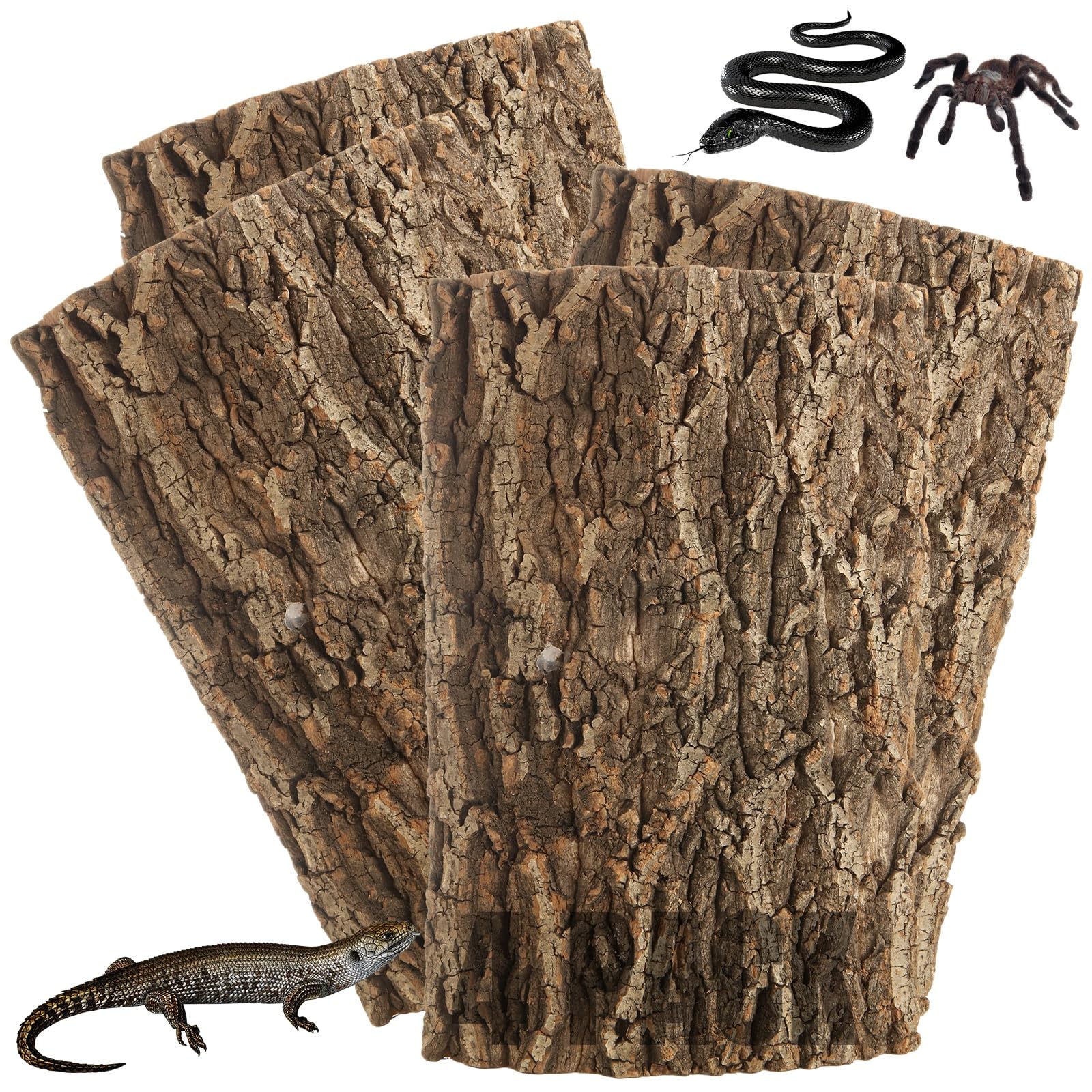 RHBLME cork bark 4-pack backdrop 11.8x7 enhances terrarium realism and climbing space