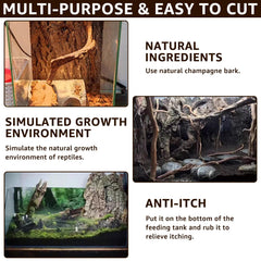 RHBLME cork bark 4-pack easy-clean surface simplifies maintenance