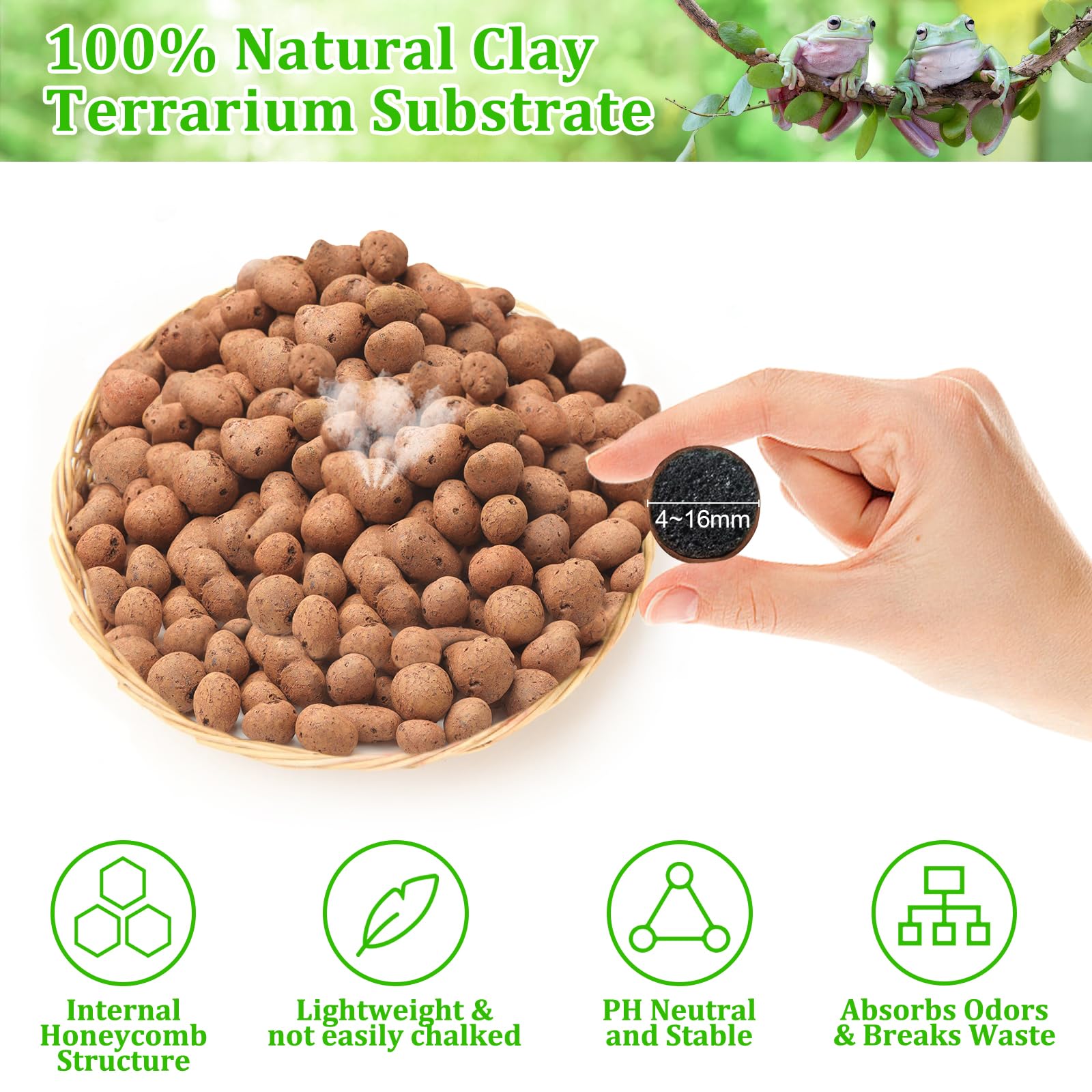 Riare expanded clay balls in resealable pouch ready for terrarium use and storage