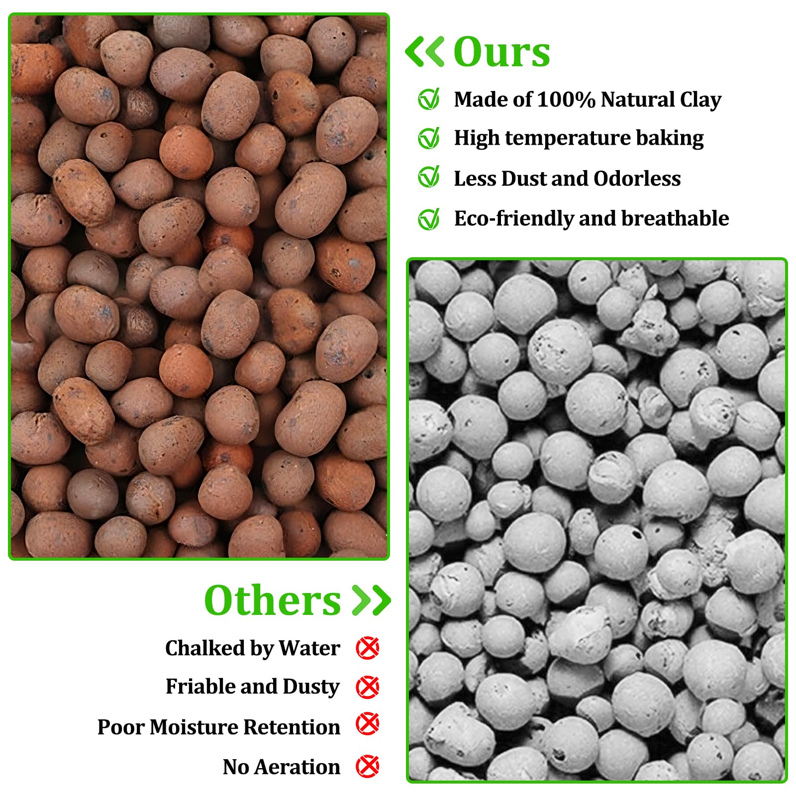 Riare expanded clay false bottom under moss for moisture retention
