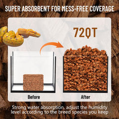 Riare coconut chip substrate absorbs odors for a cleaner terrarium