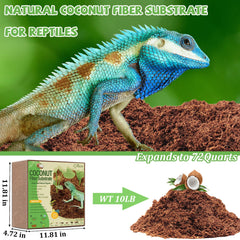 Riare coconut fiber substrate expands into fluffy bedding for burrowing pets.