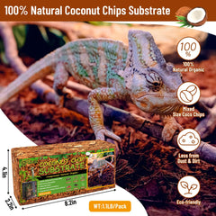 Riare coconut-husk chips brick showing natural texture before expanding.