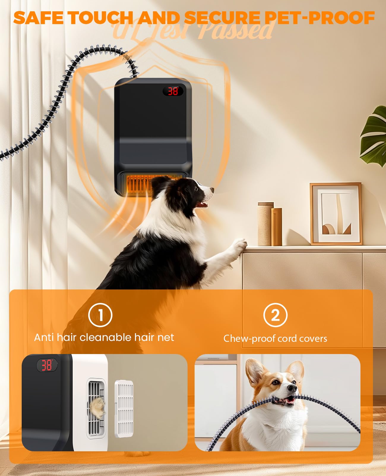 Ribgwo dual power modes 300W and 600W for seasonal warmth
