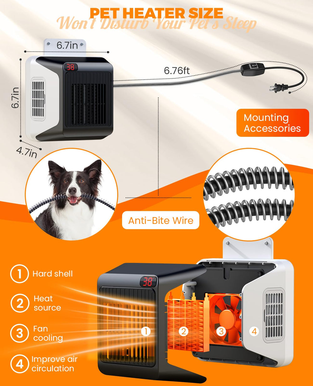 Ribgwo fan circulation image demonstrates even heat distribution in a kennel.