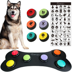 RIBOSY dog speech training buzzer set packaging demonstrates full kit for interactive learning