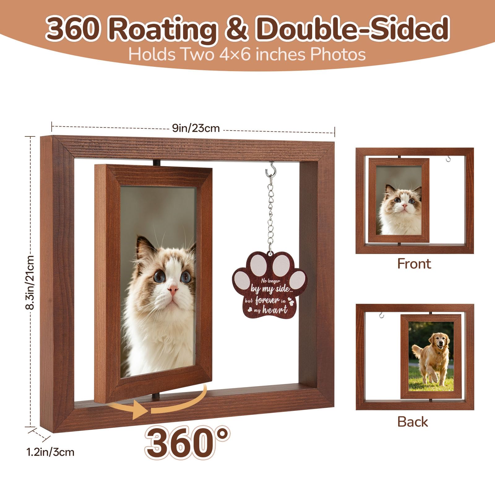 Ricalin paw charm detail adds warm, comforting reminder of a beloved pet.