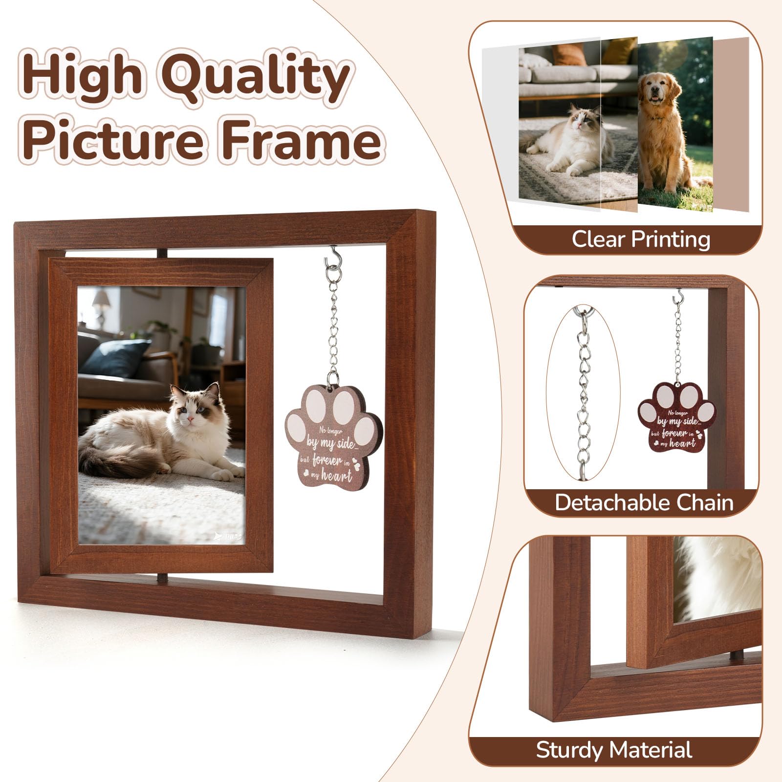 Ricalin dual-photo swivel reveals crystal-clear acrylic panels protecting cherished images.