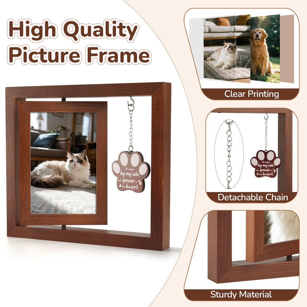 Ricalin dual-photo swivel reveals crystal-clear acrylic panels protecting cherished images.