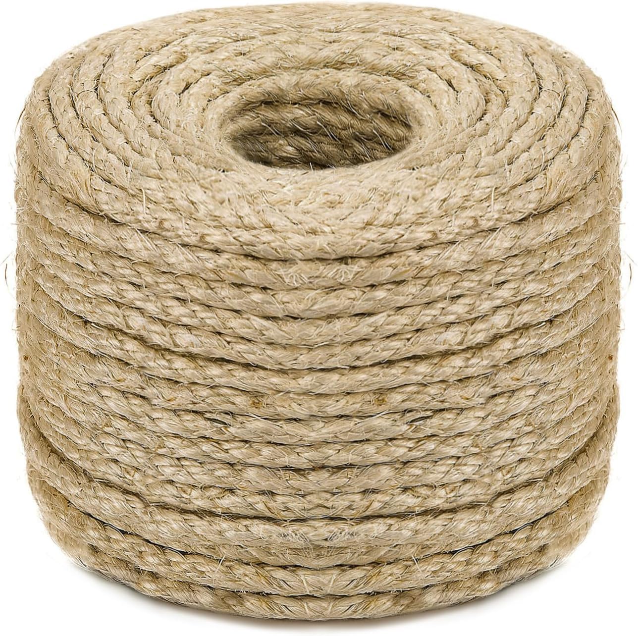 Riemex sisal rope natural 4mm 50ft for durable scratching posts and DIY projects.