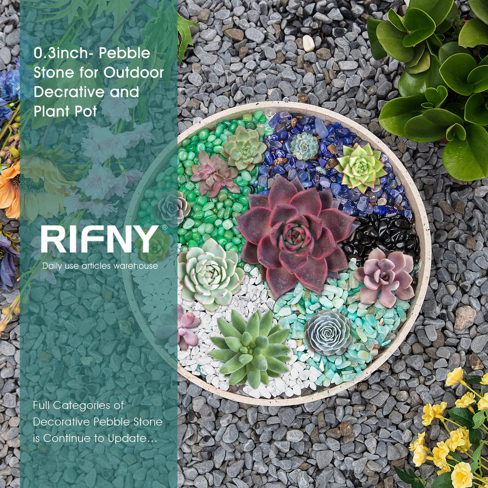 RIFNY polished rocks in bamboo plant decor for natural accents