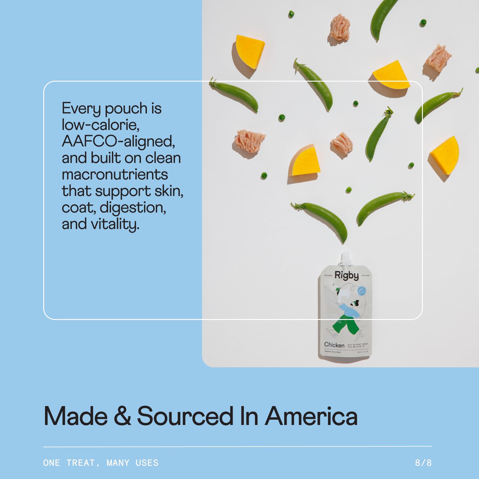 Rigby six-pack chicken pouches for convenient everyday feeding.