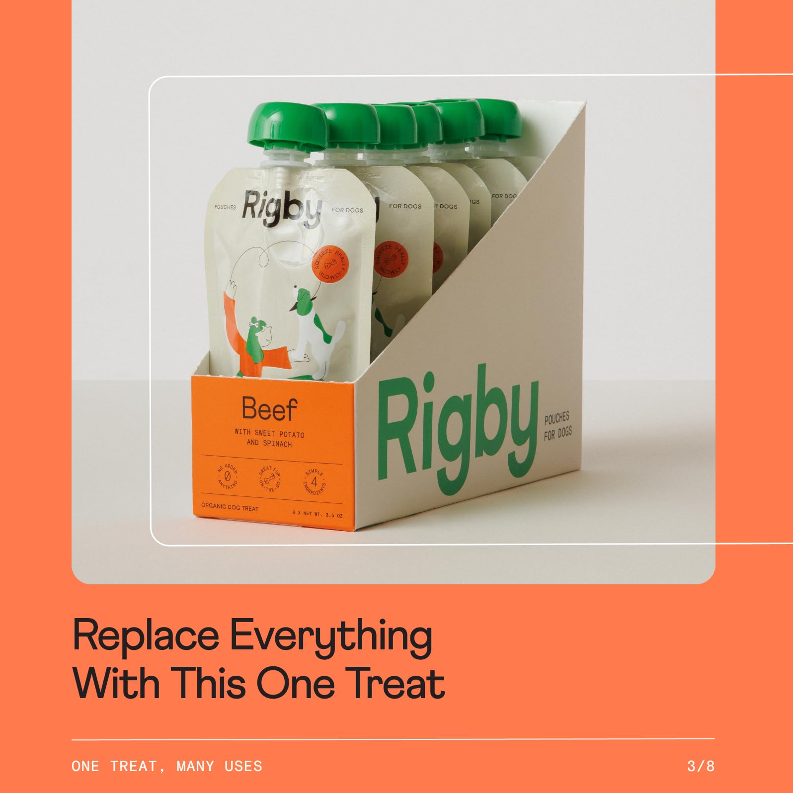 Rigby training reward pouch in use during recall sessions