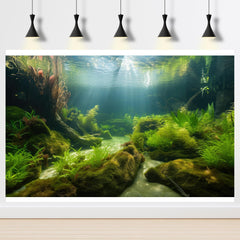 Riivvdise Green seagrass aquarium background enhances color depth and natural feel.