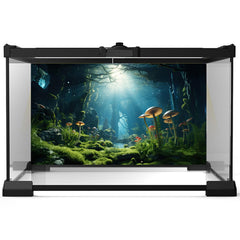 Riivvdise lush moss terrarium background creates rainforest vibes and easy decor.