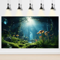 Riivvdise tropical jungle mushrooms background delivers HD detail for immersive reptile spaces.