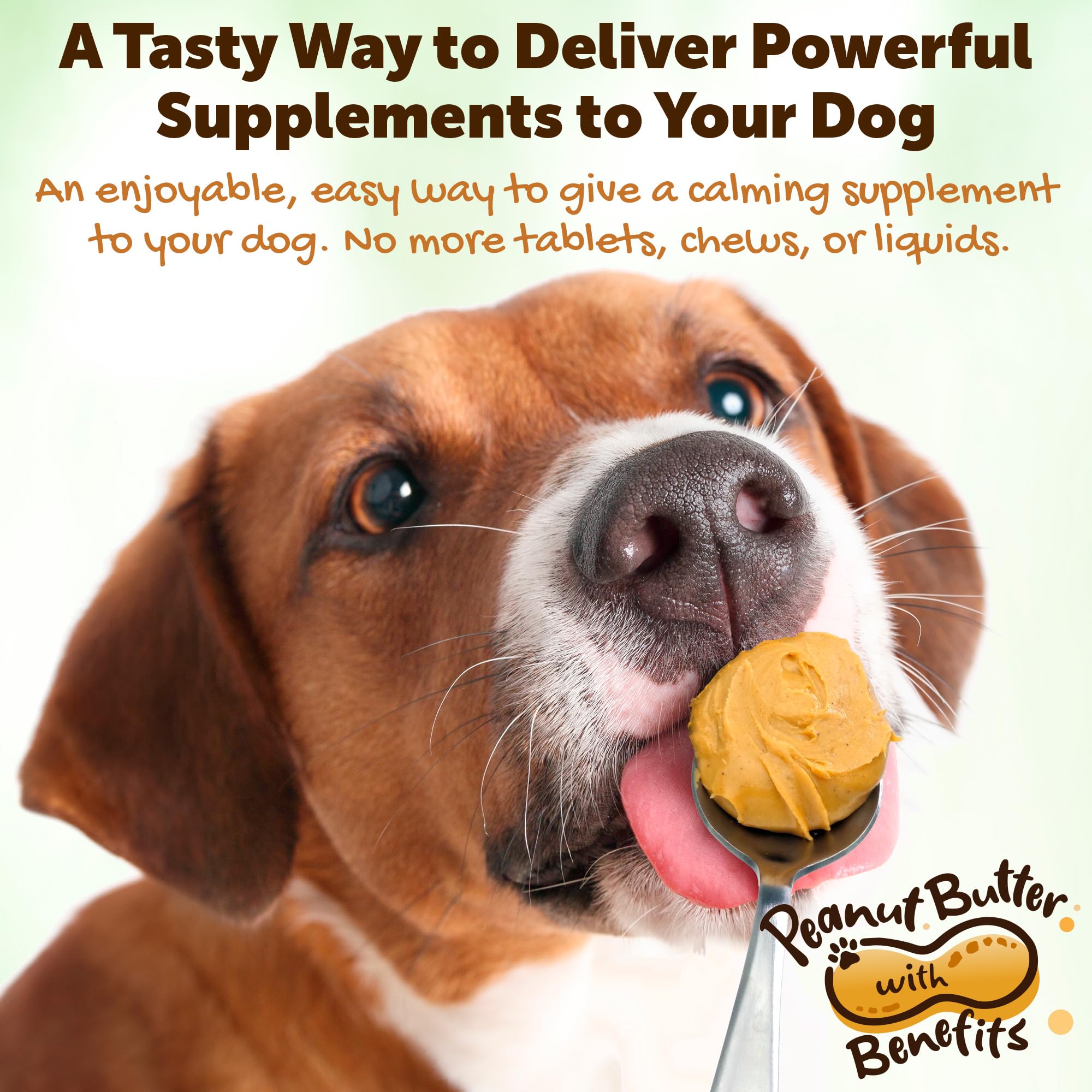 Riley's Calming Peanut Butter spread close-up for easy administration during travel or storms.