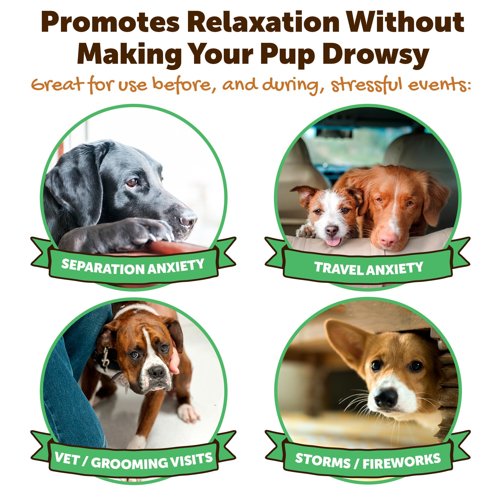 Riley's Calming Peanut Butter USA-made label close-up for safety and freshness.