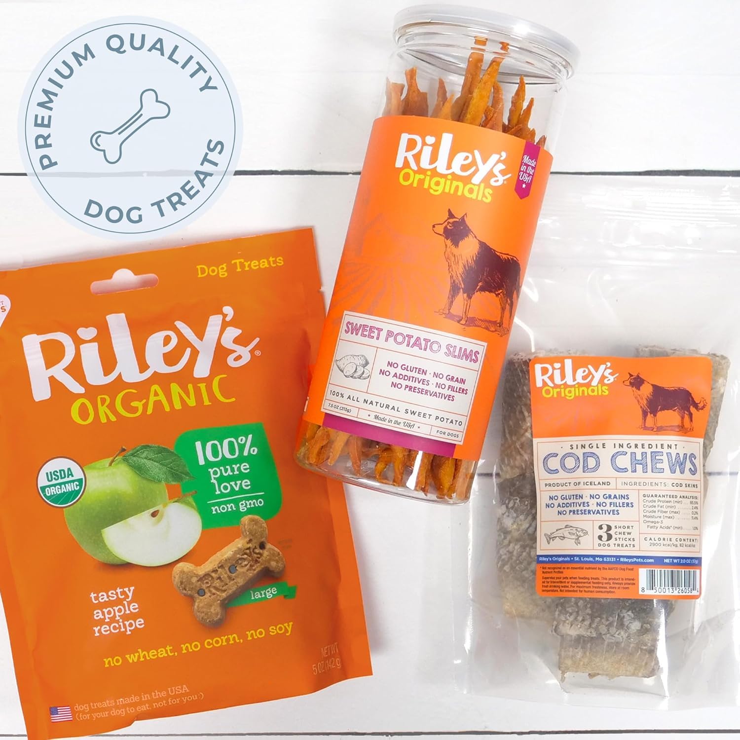 Riley's Hecho en Estados Unidos con amor puro para perros