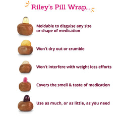 Riley's Pill Wrap mold around pill for a custom fit around medication