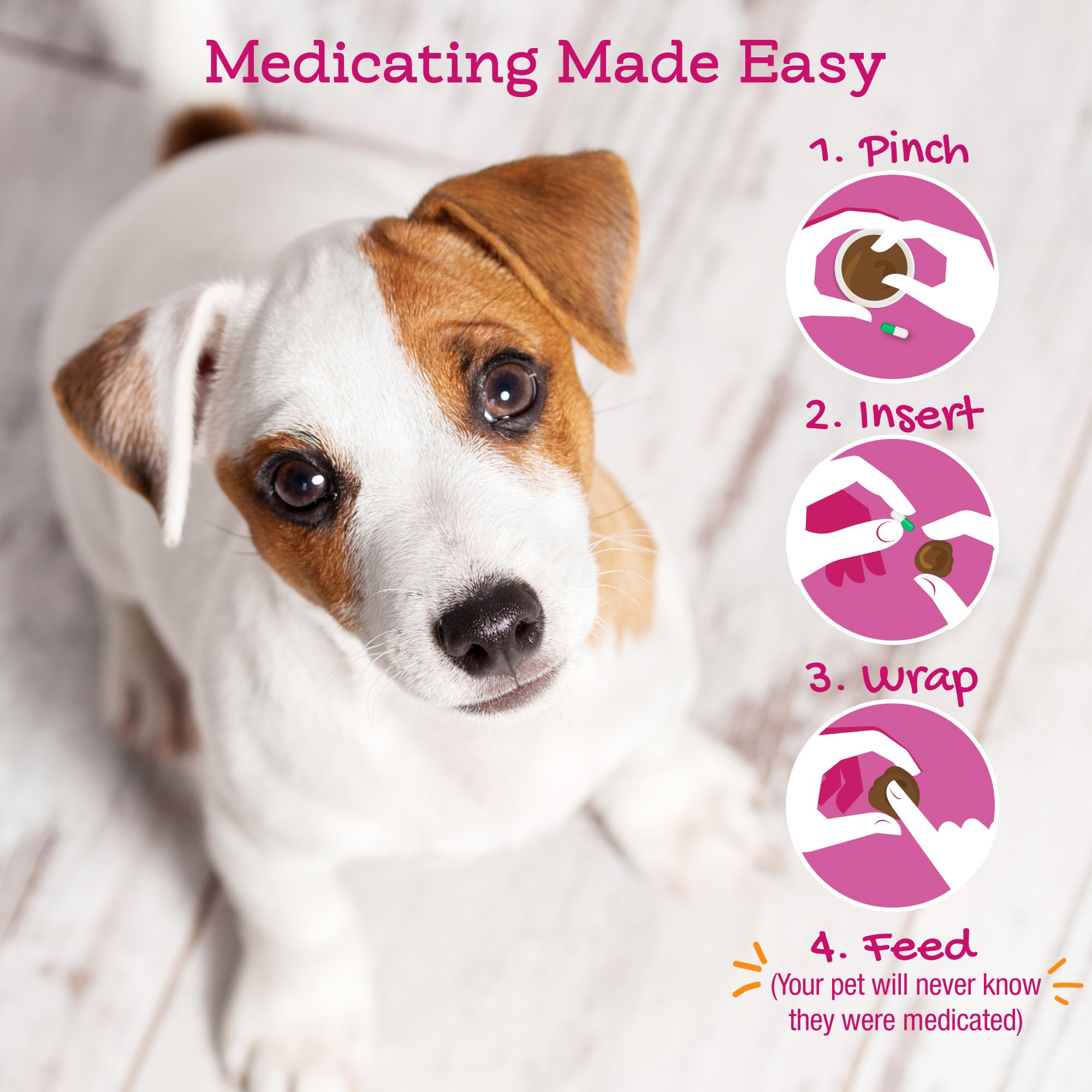 Riley's Pill Wrap moldable paste around pill demonstrates precise shaping for medication masking.