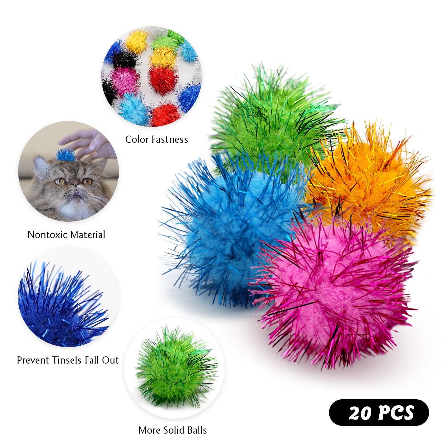 RIMOBUL extra-large colorful cat ball ready for chase