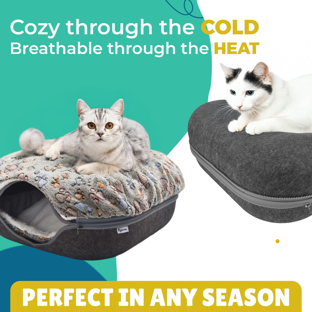 RINGTAIL Peekaboo Cat Cave flannel cushions inside for extra comfort