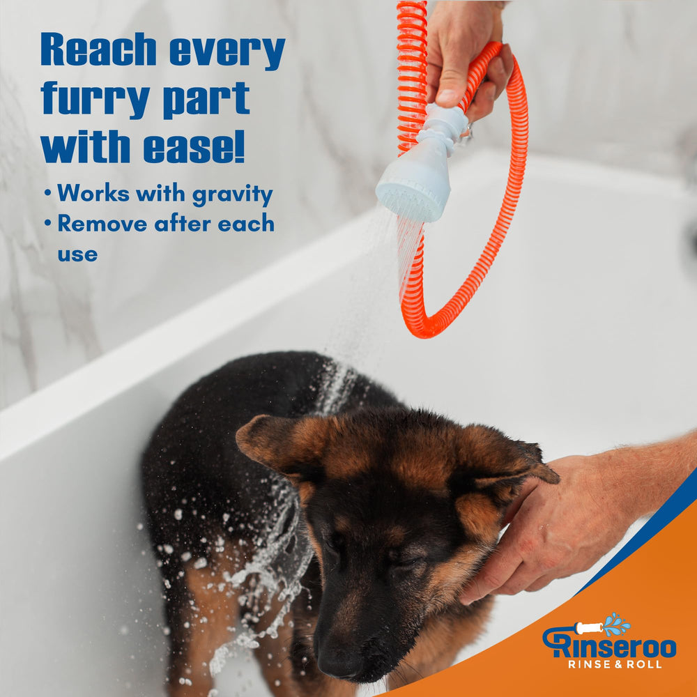Rinseroo converts a standard shower into a pet bath station