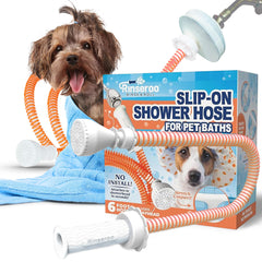 Rinseroo soft-spray head delivers gentle rinsing for anxious pets