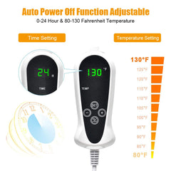 RIOGOO pet heating pad auto-off control illustrates timer safety
