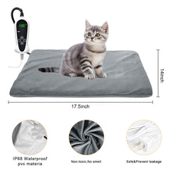 RIOGOO pet heating pad close-up shows floral Oxford fabric and soft texture.