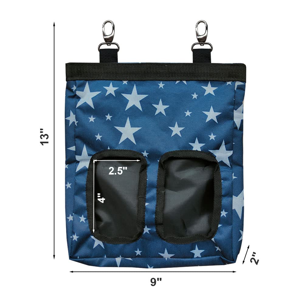 RIOUSSI Hanging Hay Feeder Bag bite-resistant area protects openings.