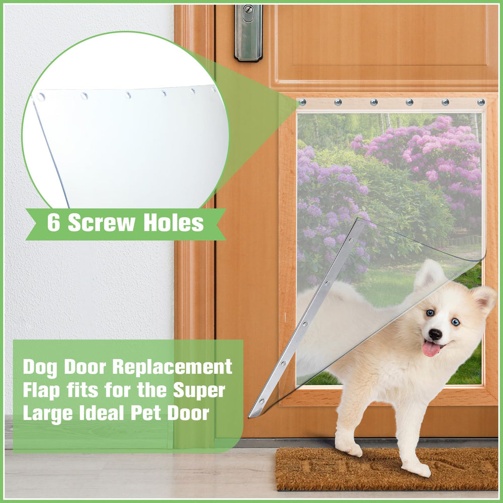 Ripeng clear PVC flap offers high light transmittance for easy pet monitoring.
