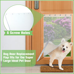 Ripeng clear PVC flap offers high light transmittance for easy pet monitoring.