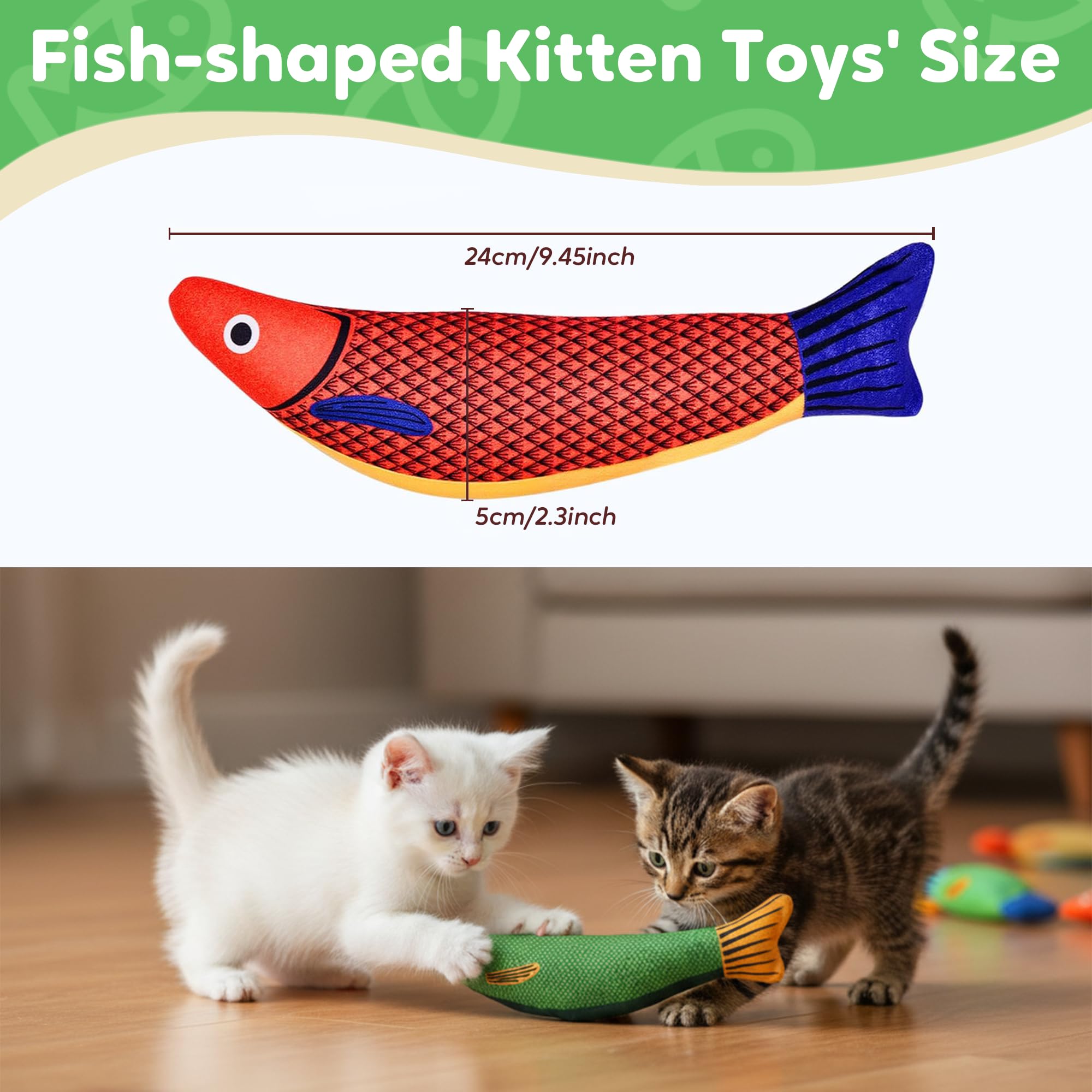 Rishoesu Catnip Toy Saury Fish with multi-cat household appeal