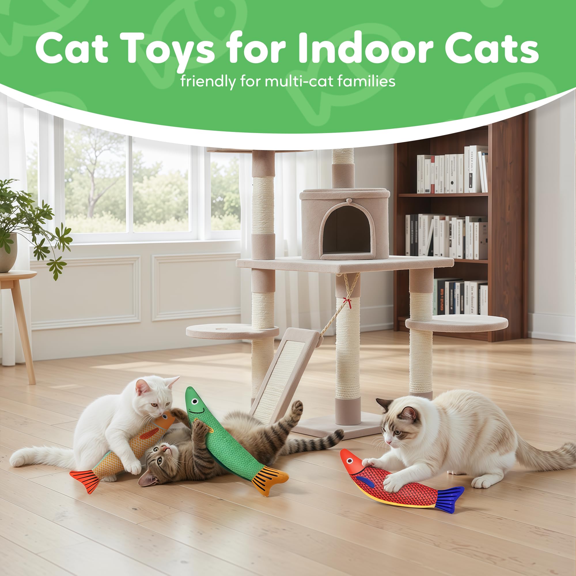 Rishoesu Catnip Toy Saury Fish soft plush design for teething kittens