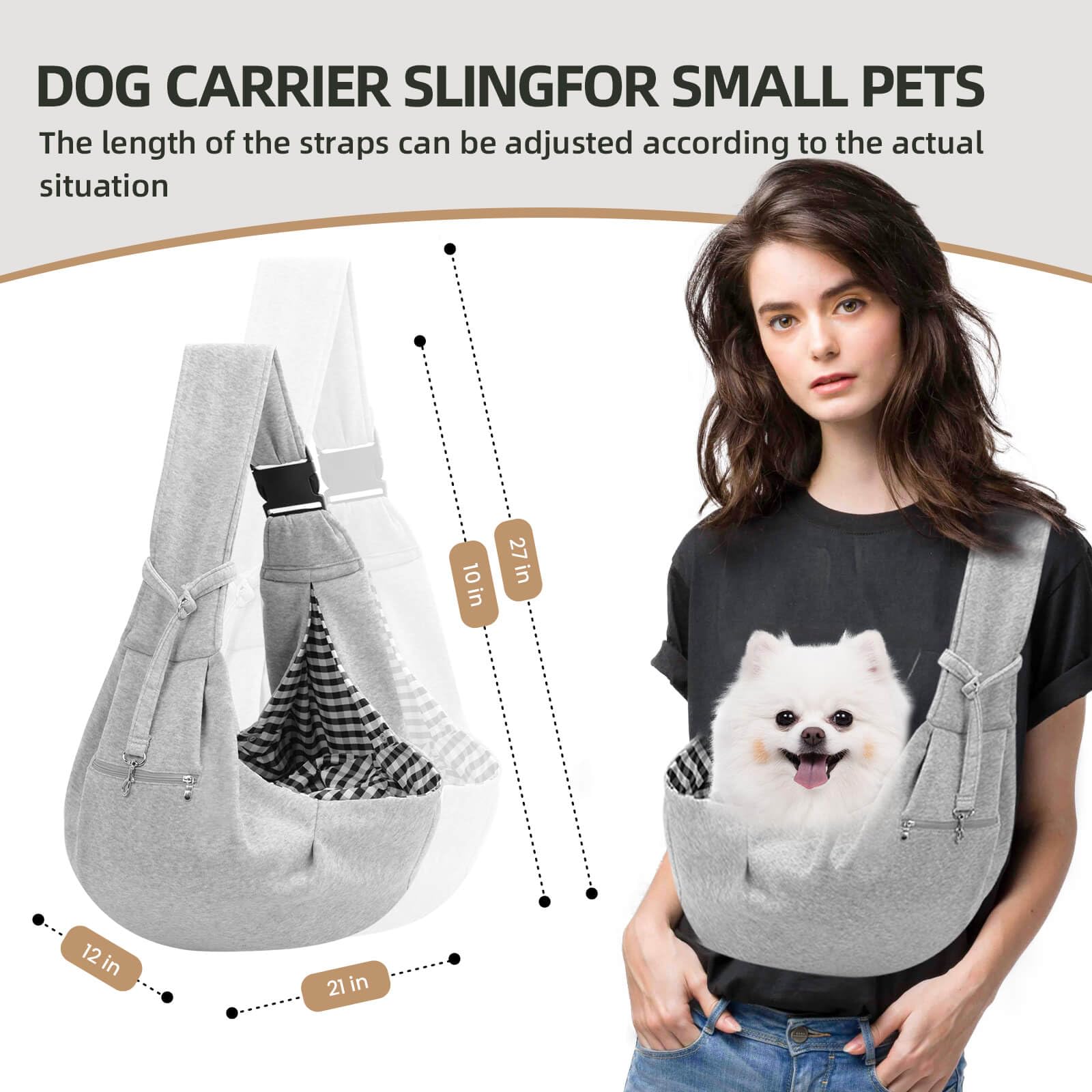 Riuja puppy sling open view lets pets enjoy surroundings on walks.