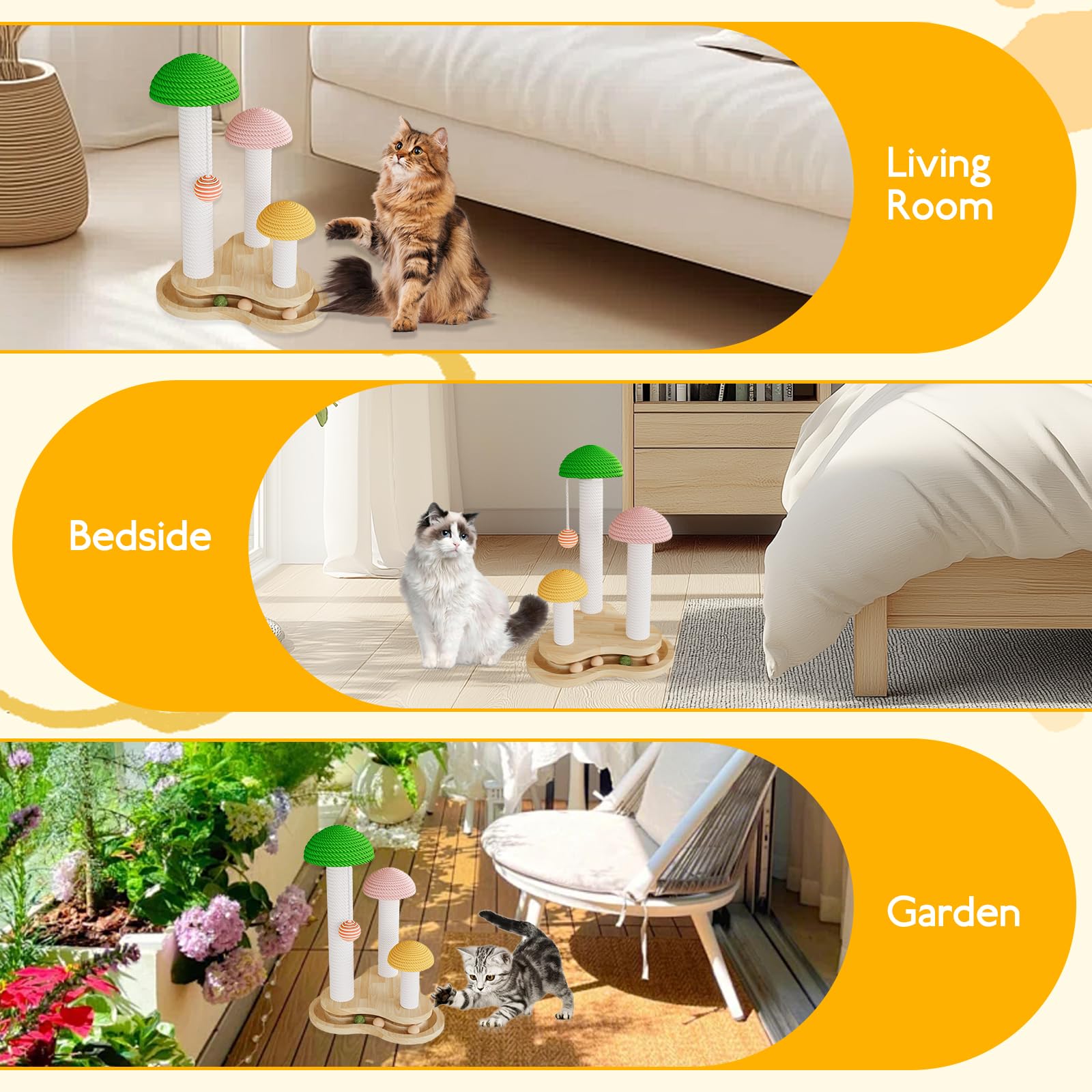 Riyotsu indoor cat play area: compact setup blends with home decor while entertaining cats.
