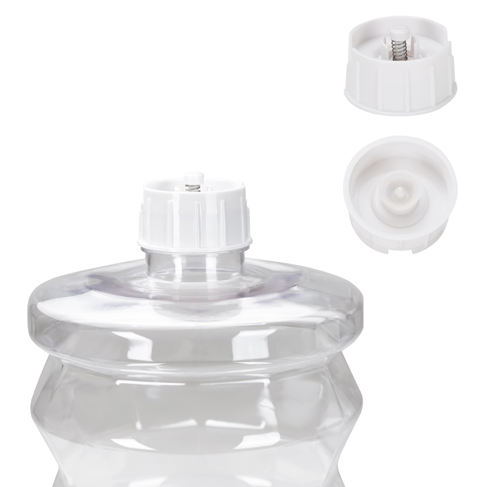 RIZZARI bottle-cap automatic waterer on a gravity-feeder maintains steady hydration for pets.