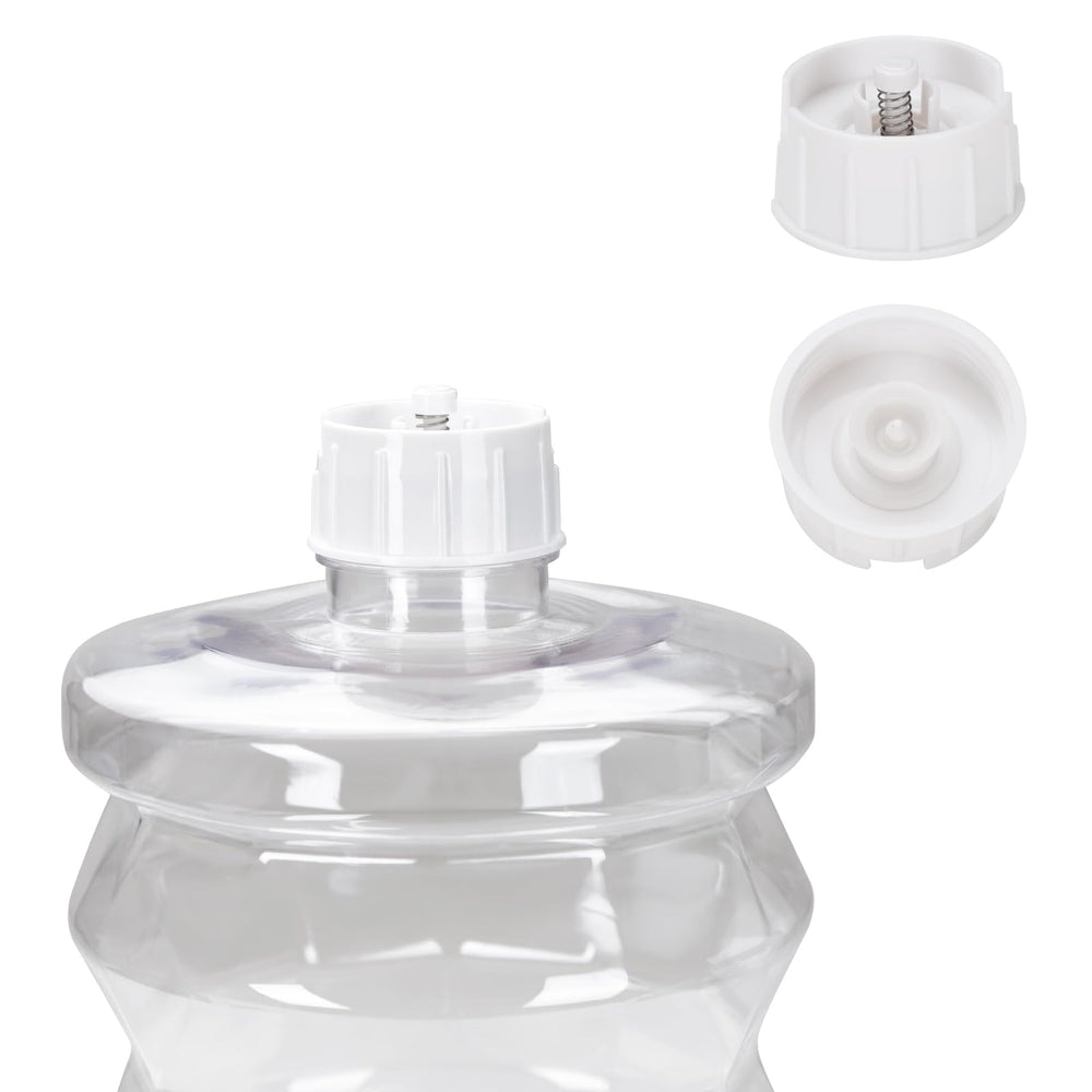 RIZZARI bottle-cap automatic waterer on a gravity-feeder maintains steady hydration for pets.