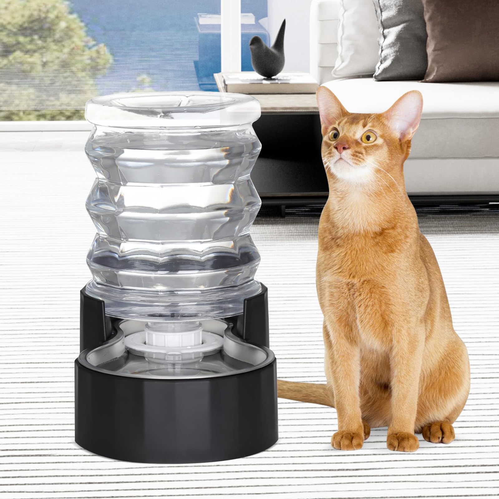 RIZZARI cat and dog hydration station in-use demonstrates quiet, steady water supply