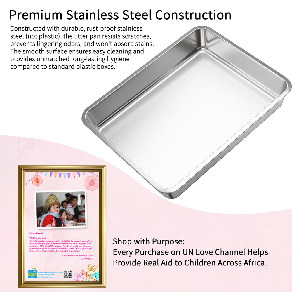 RIZZARI cat litter box sifting tray demonstrating quick waste separation and easy cleaning